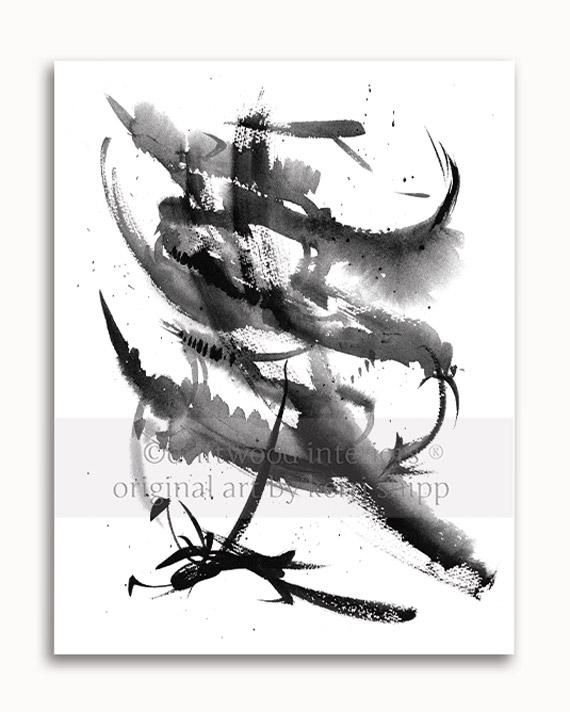 Black and White Abstract Print | Monochrome I - Driftwood Interiors