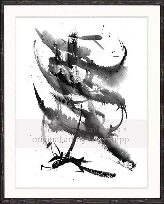 Black and White Abstract Print &#39;Monochrome II&quot;