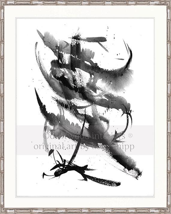 Black and White Abstract Print &#39;Monochrome II&quot;