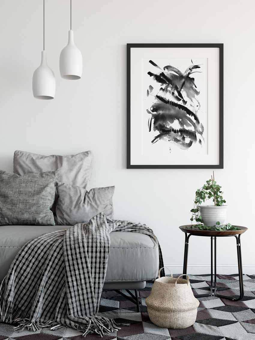 Black and White Abstract Print &#39;Monochrome II&quot; - Driftwood Interiors