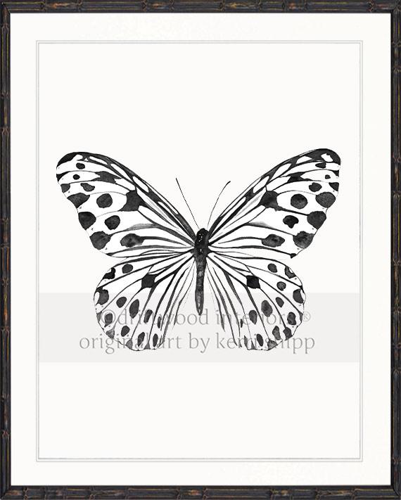 Black and White Spotted Butterfly