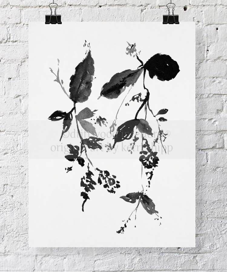 Black and White Floral Print | Monochrome Floral I - Driftwood Interiors