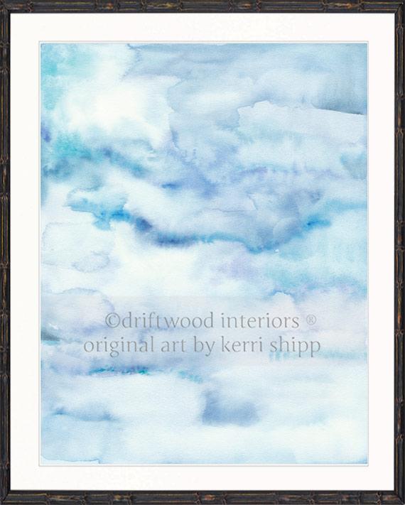 Abstract Wall Art Print - Summer Sky I in Blue