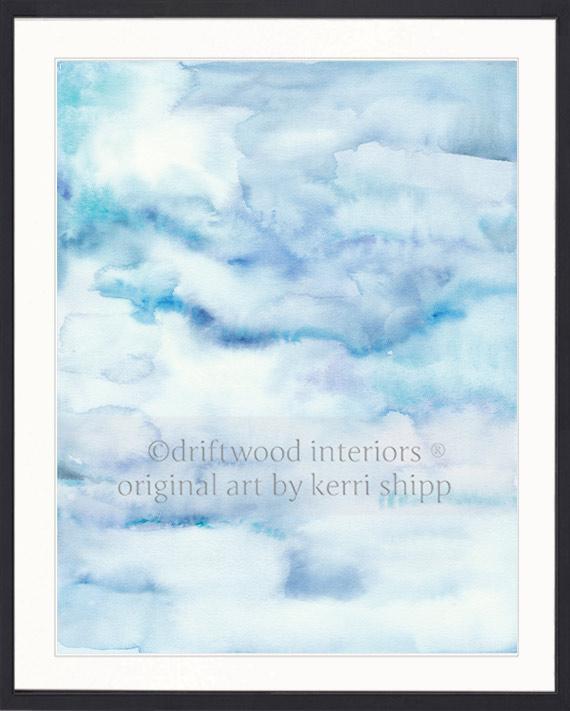 Abstract Wall Art Print - Summer Sky I in Blue