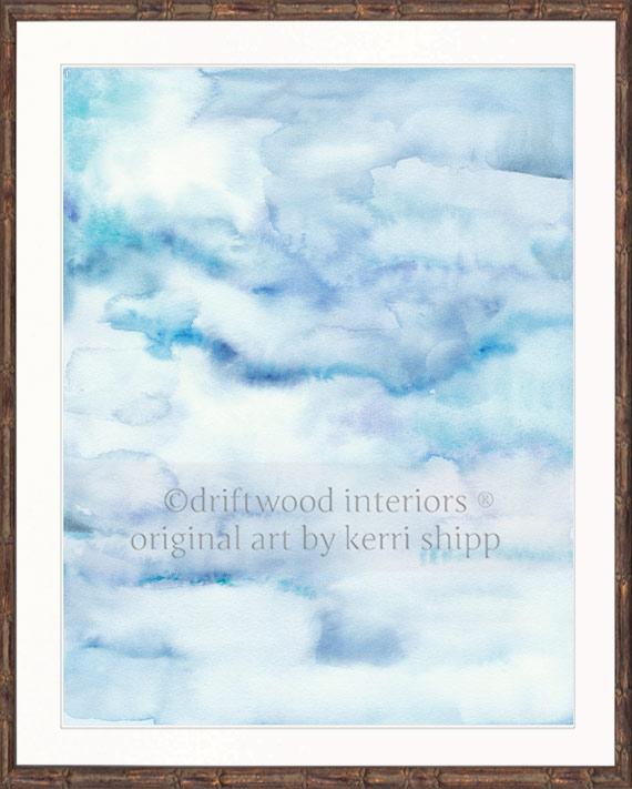 Abstract Wall Art Print - Summer Sky I in Blue