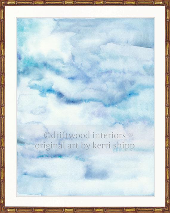 Abstract Wall Art Print - Summer Sky I in Blue