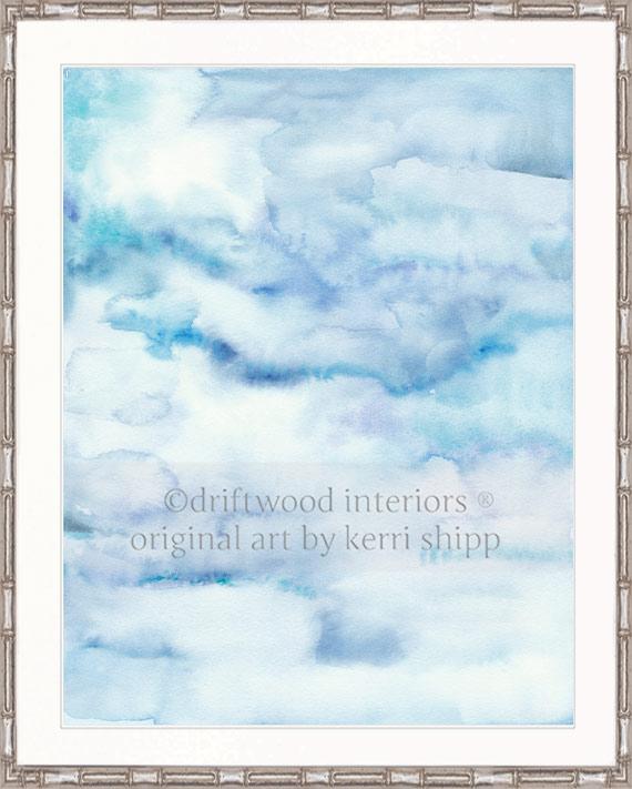 Abstract Wall Art Print - Summer Sky I in Blue