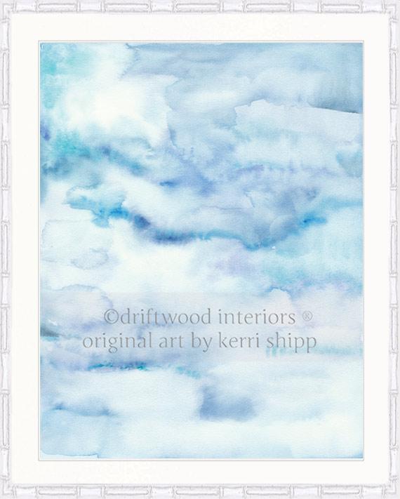 Abstract Wall Art Print - Summer Sky I in Blue