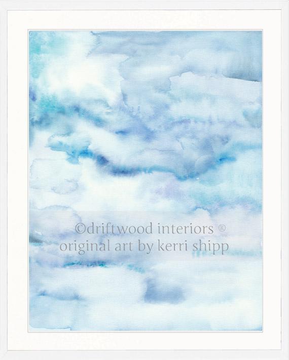 Abstract Wall Art Print - Summer Sky I in Blue