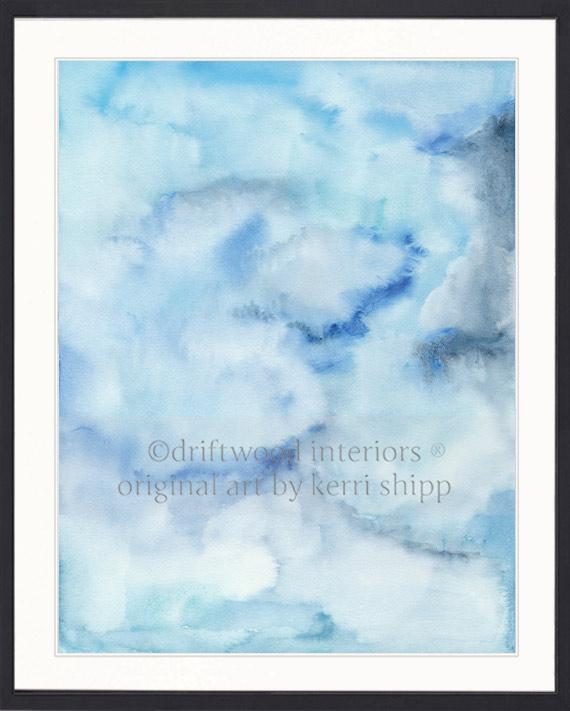 Abstract Wall Art Print - Summer Sky II in Blue