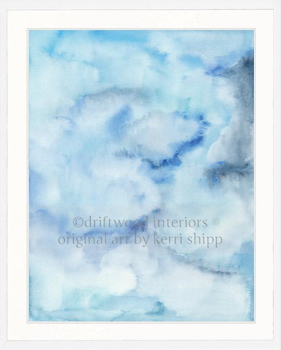 Abstract Wall Art Print - Summer Sky II in Blue