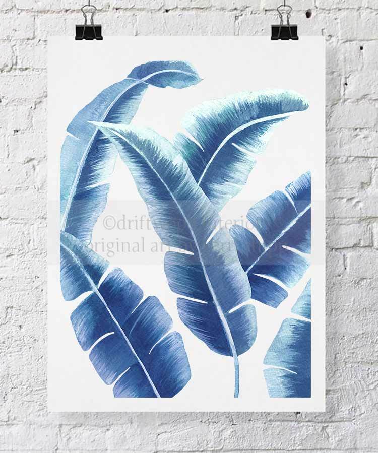 Banana Leaf I in Blue - Driftwood Interiors