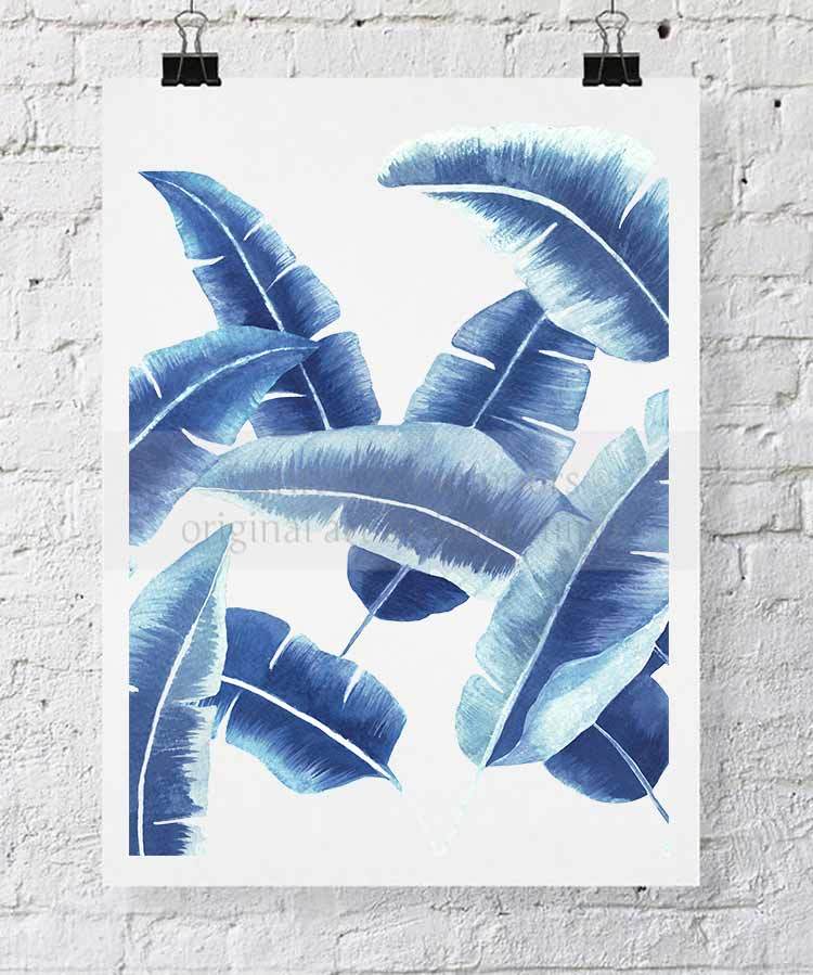 Banana Leaf II in Blue - Driftwood Interiors