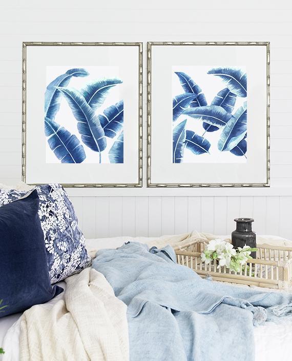 Banana Leaf II in Blue - Driftwood Interiors