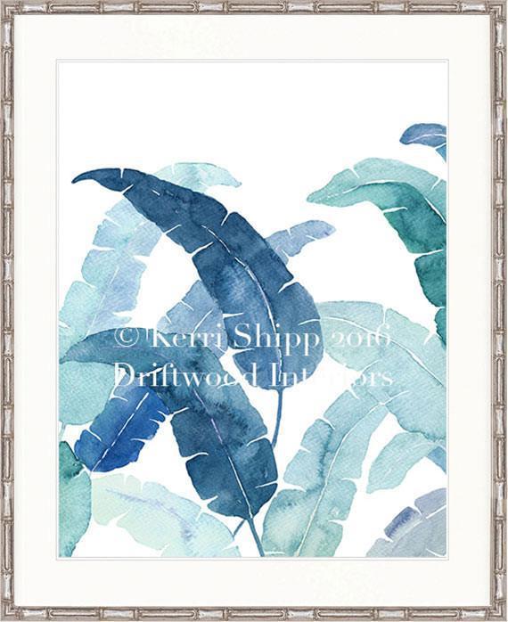 Banana Palm Leaf IV in Blue - Driftwood Interiors