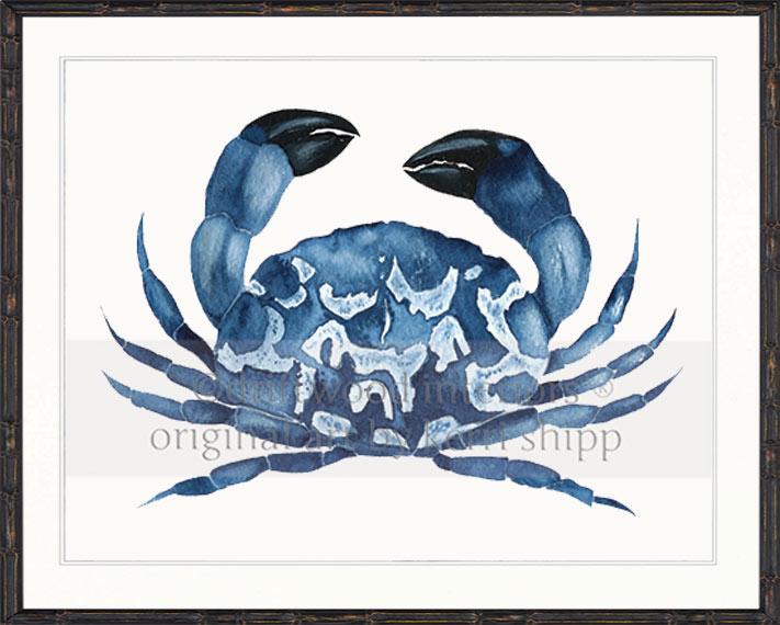 Blue Crab Watercolour Print