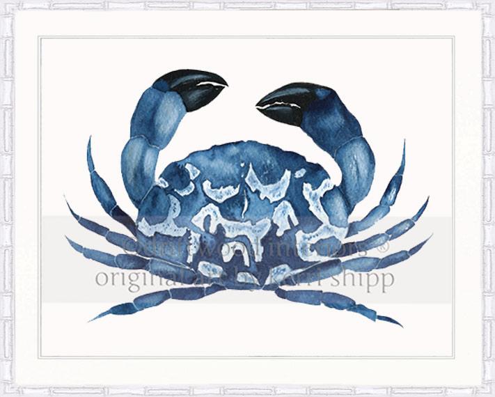 Blue Crab Watercolour Print