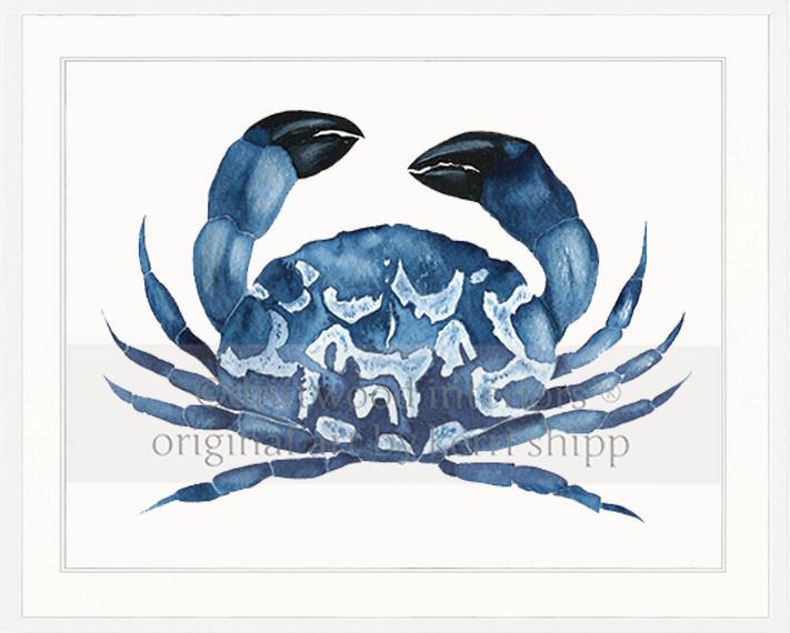 Blue Crab Watercolour Print