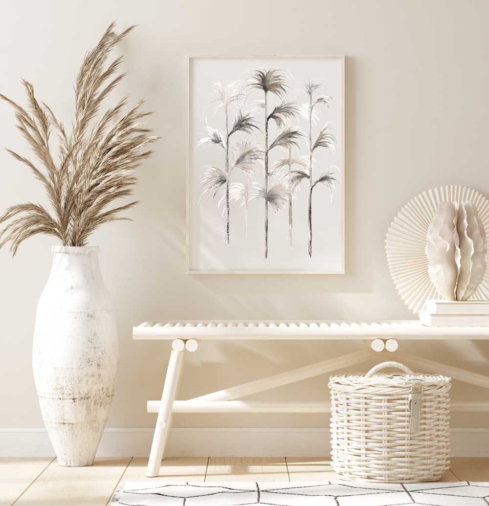 Boho Wall Art Print - Boho Wall Decor - Sepia Palm I Print in Living Room by Driftwood Interiors
