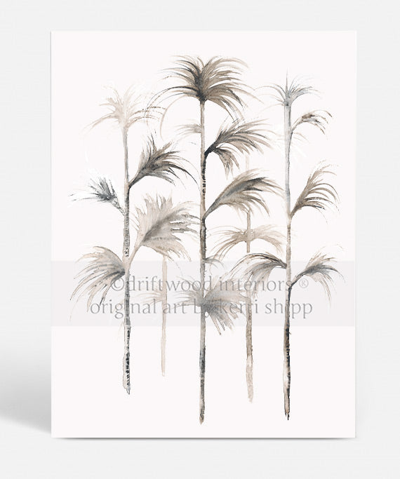 Boho Wall Art Print - Boho Wall Decor - Sepia Palm I Artwork by Driftwood Interiors
