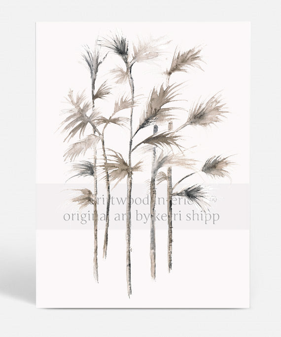 Boho wall art print - Boho Wall Decor  - Sepia Palm I Print by Driftwood Interiors