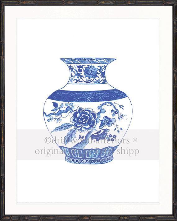 China Blue Vase - Driftwood Interiors