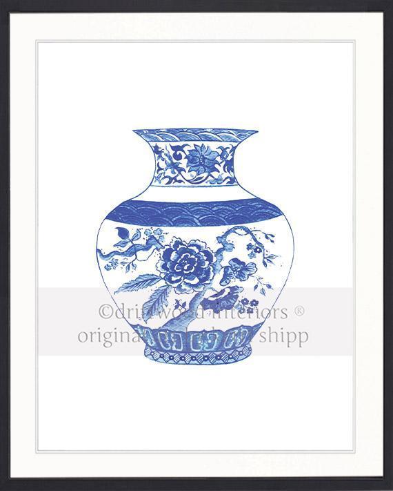 China Blue Vase - Driftwood Interiors