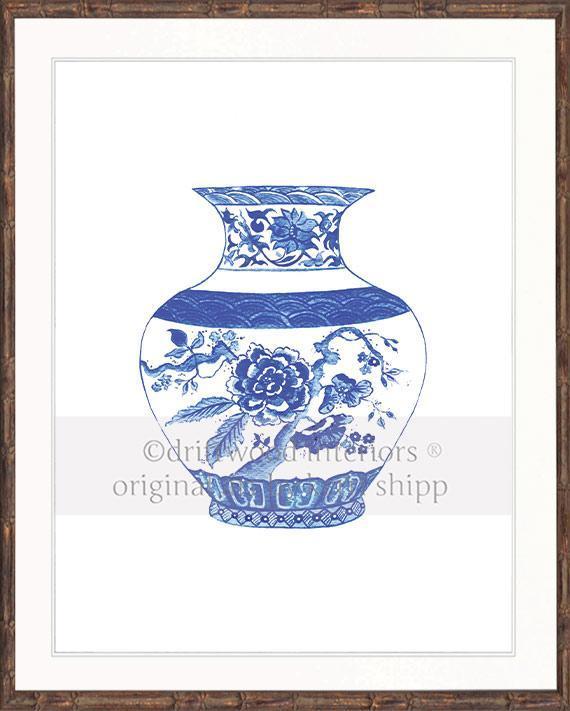 China Blue Vase - Driftwood Interiors