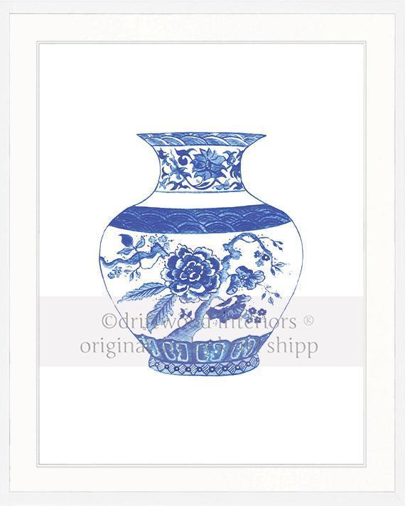 China Blue Vase - Driftwood Interiors