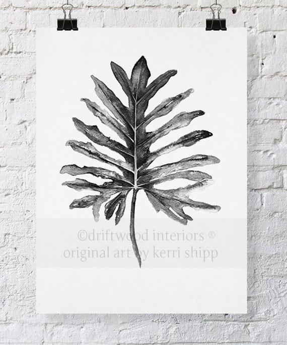 Tropical Leaf II in Charcoal - Driftwood Interiors
