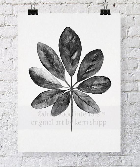 Tropical Leaf in Charcoal - Driftwood Interiors