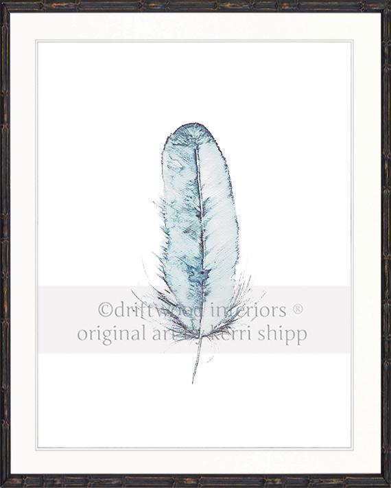 &quot;Kingfisher&quot; in Duck Egg Blue Mirror Image - Driftwood Interiors
