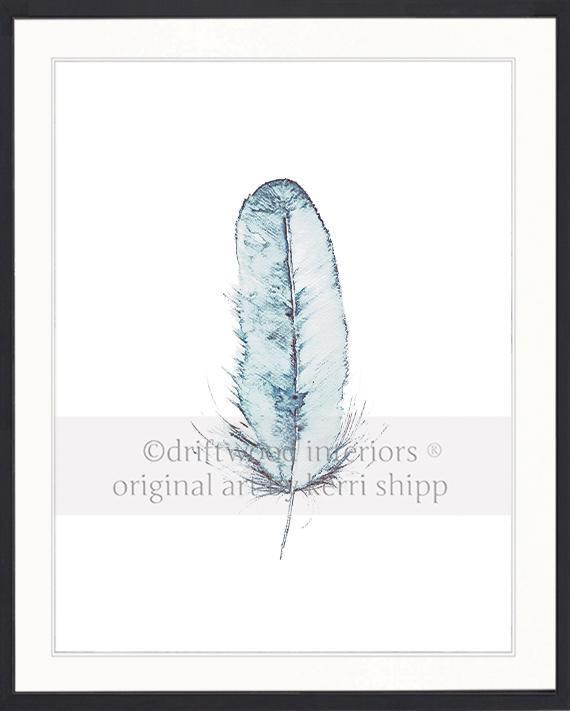 &quot;Kingfisher&quot; in Duck Egg Blue Mirror Image - Driftwood Interiors