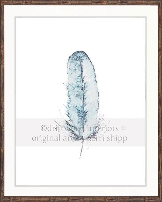 &quot;Kingfisher&quot; in Duck Egg Blue Mirror Image - Driftwood Interiors