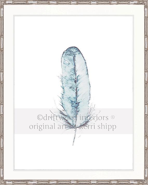 &quot;Kingfisher&quot; in Duck Egg Blue Mirror Image - Driftwood Interiors