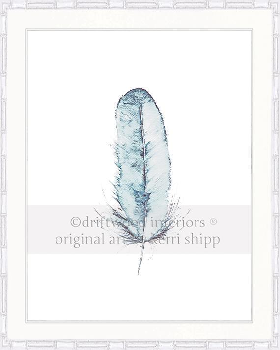 &quot;Kingfisher&quot; in Duck Egg Blue Mirror Image - Driftwood Interiors