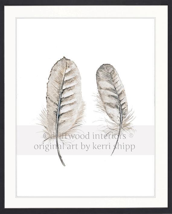 &quot;Collected&quot; Feather Wall Art Print - Driftwood Interiors