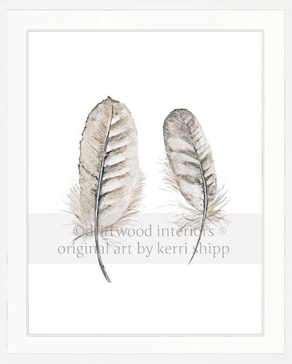 &quot;Collected&quot; Feather Wall Art Print - Driftwood Interiors