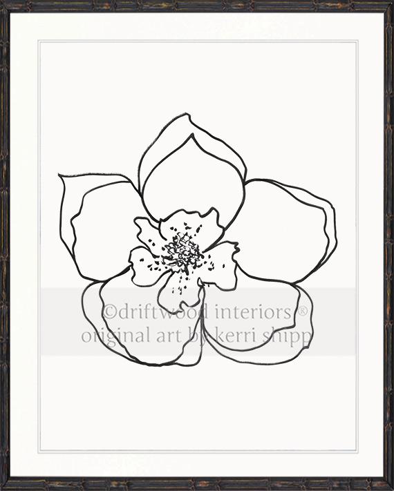 Line Drawing Art Print - Lineal Bloom I