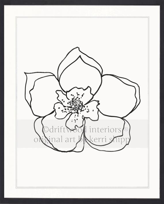 Line Drawing Art Print - Lineal Bloom I