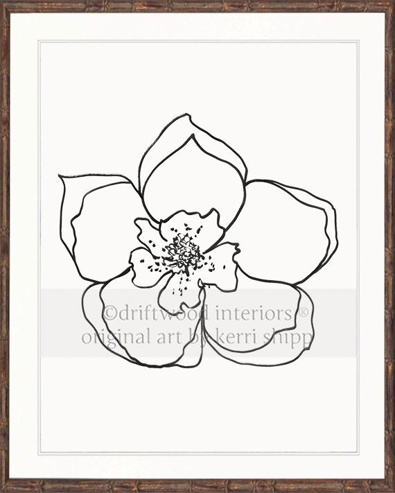 Line Drawing Art Print - Lineal Bloom I