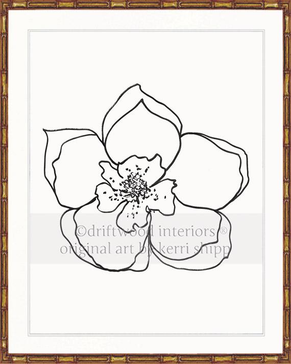 Line Drawing Art Print - Lineal Bloom I