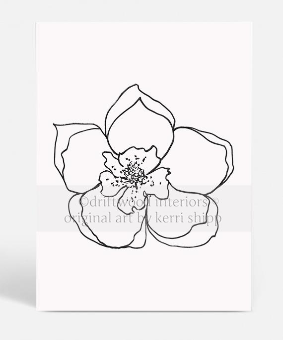 Line Drawing Art Print - Lineal Bloom I