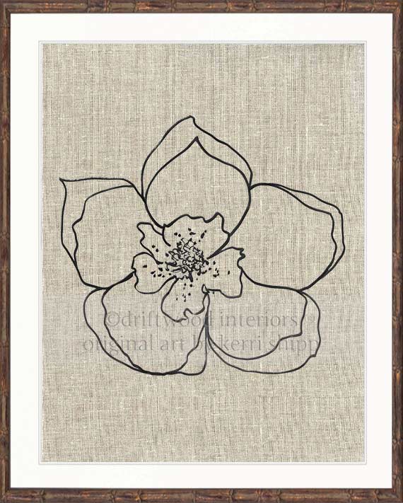 Line Drawing Art Print - Lineal Bloom I