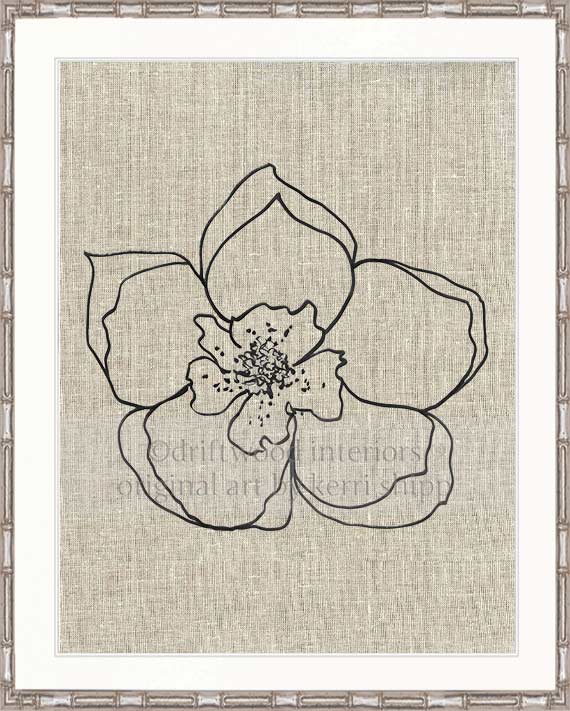 Line Drawing Art Print - Lineal Bloom I