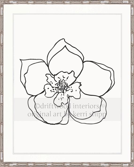 Line Drawing Art Print - Lineal Bloom I