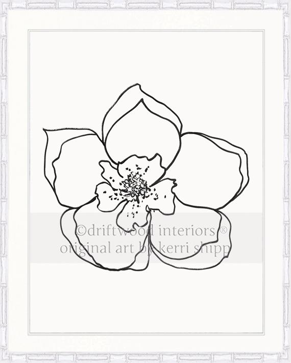 Line Drawing Art Print - Lineal Bloom I