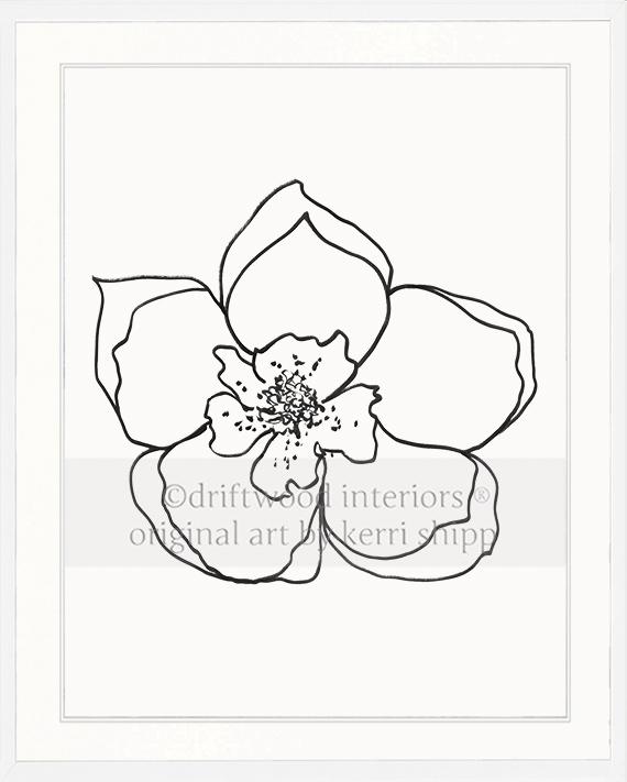 Line Drawing Art Print - Lineal Bloom I