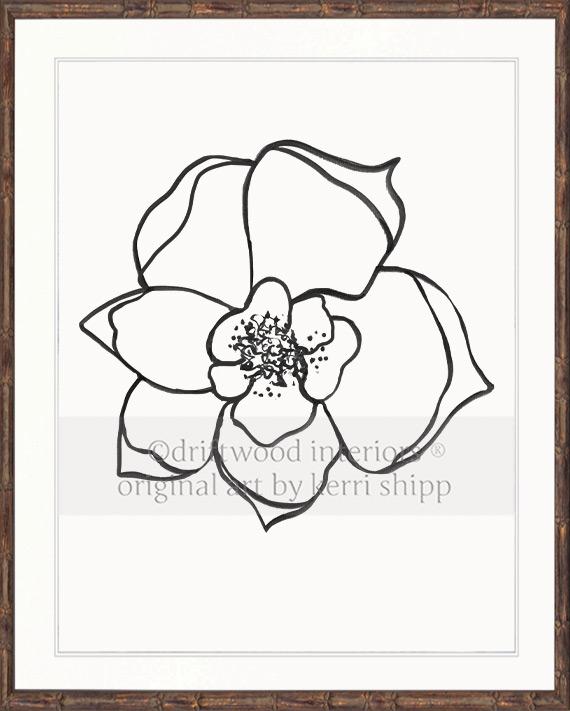 Line Drawing Art Print - Lineal Bloom II