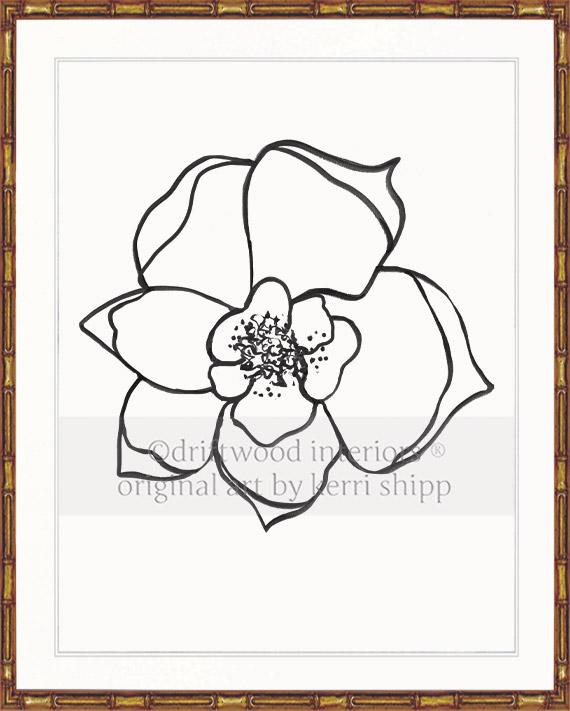 Line Drawing Art Print - Lineal Bloom II